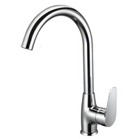 Baterie bucatarie Idrobric Eureka, pipa inalta, crom lucios, cartus ceramic Ø 35 mm, racord flexibil inox 3/8F 40 cm, kit montaj