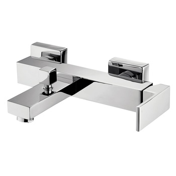 Baterie cada/dus Idrobric Zoe, crom lucios, cartus ceramic Ø 25 mm, rozete perete, racorduri excentrice