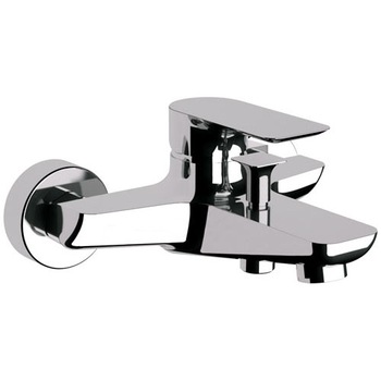 Baterie cada/dus Idrobric Sofia, crom lucios, cartus ceramic Ø 35 mm, rozete perete, racorduri excentrice