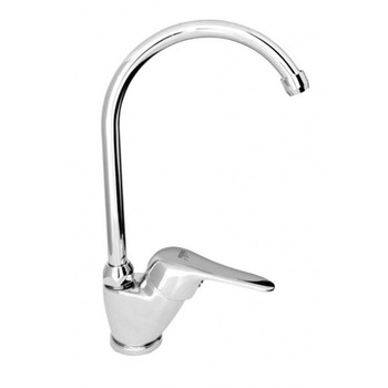 Baterie bucatarie Idrobric Joy, pipa inalta, crom lucios, cartus ceramic Ø 40 mm, racord flexibil inox 3/8F 35 cm, kit montaj