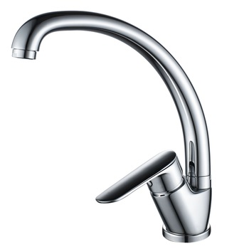 Baterie bucatarie Idrobric Boston, pipa inalta, crom lucios, cartus ceramic ø 35 mm, racord flexibil inox F3/8, 35 cm, kit de montaj rapid