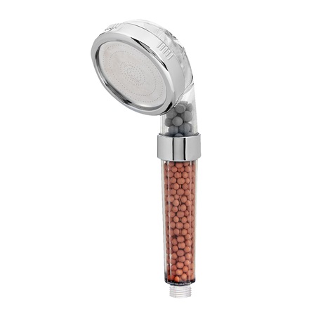 Para de dus Idrobric Relax, ABS cromat, 3 niveluri de filtrare a apei, 1 functie, anti-calcar, 80 mm, difuzor inox SS304 cu micro-duze care cresc presiunea jetului de apa si asigura economia de apa, conexiune 1/2”