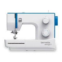 Masina de cusut BERNETTE SEW&GO 3, 71 W, 19 programe de coasere, Bobina, Ac de rezerva, Coasere inversa, Lumina, Alb/Albastru