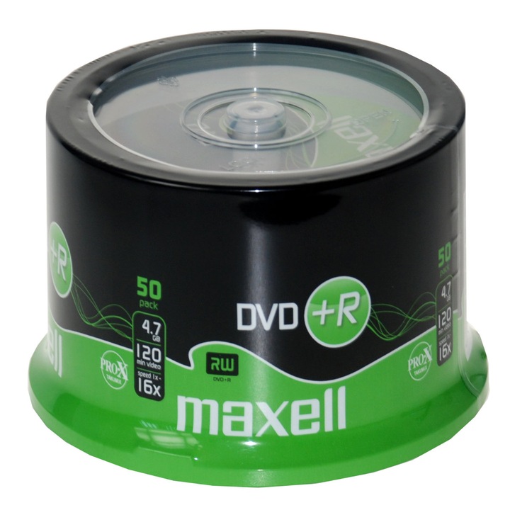 Set 50 DVD+R 4.7 Gb, Maxell 275640, 16x, cakebox