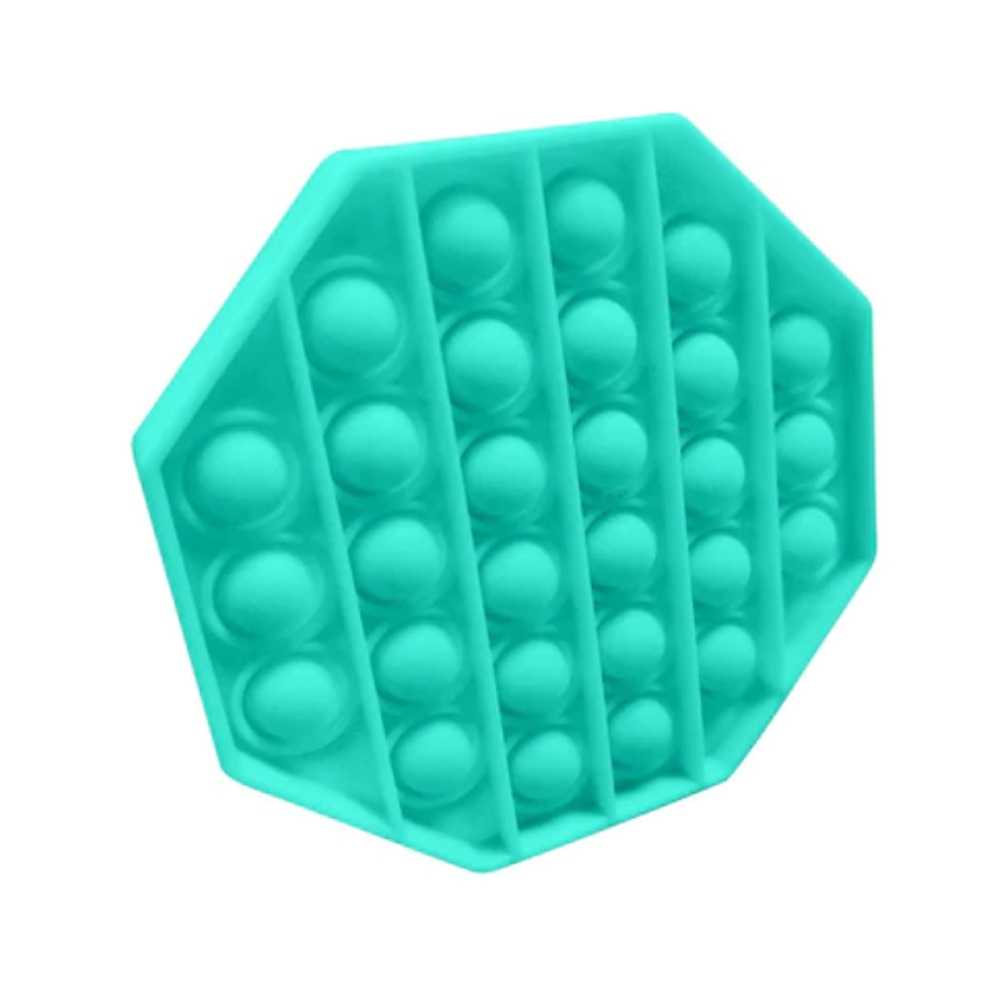 Pad senzorial antistres din silicon Pop IT Octogon , 12.5 x 12.5 cm ,Verde, 3 ani +