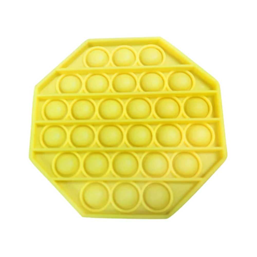 Pad senzorial antistres din silicon Pop IT Octogon , 12.5 x 12.5 cm ,Galben, 3 ani +