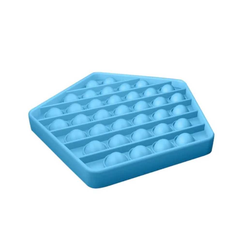 Pad senzorial antistres din silicon Pop IT Octogon , 12.5 x 12.5 cm ,Albastru, 3 ani +