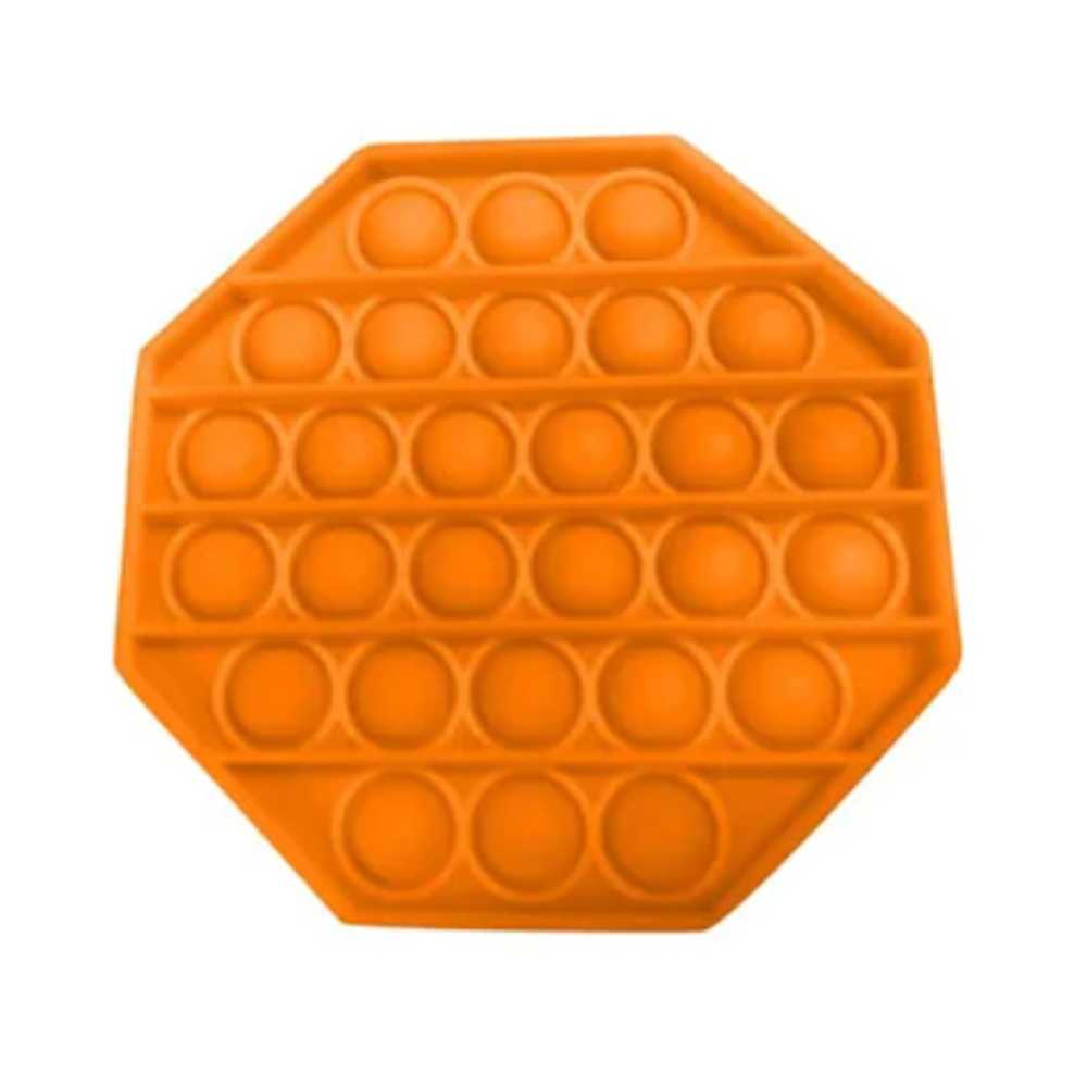 Pad senzorial antistres din silicon Pop IT Octogon , 12.5 x 12.5 cm ,Portocaliu, 3 ani +