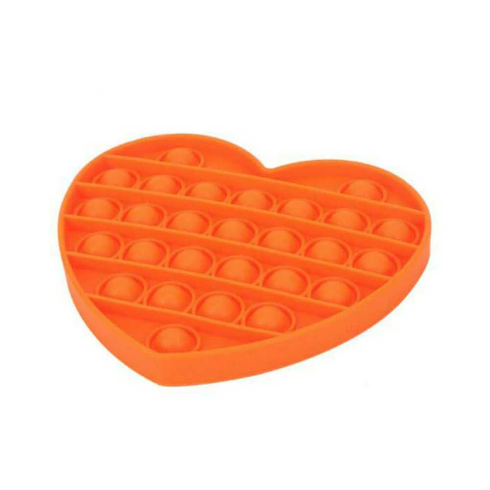 Pad senzorial antistres din silicon Pop IT Inimioara , 13 x 11.5 cm , Portocaliu, 3 ani +