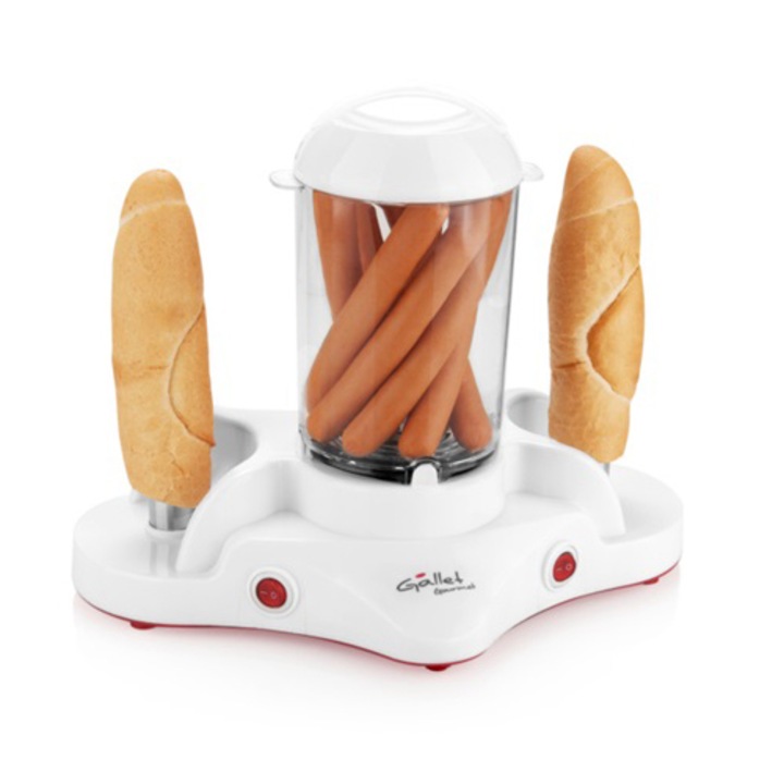 Aparat de preparat Hot Dog GALLET Gourmet MAH502, 380 W, 2 tepuse, accesorii pentru oua