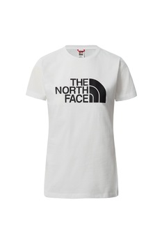 The North Face, Tricou cu decolteu la baza gatului si imprimeu logo Easy, Alb/Negru