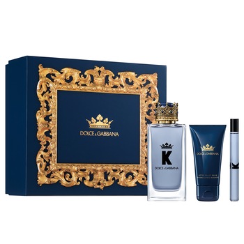 Set Dolce & Gabbana, K, Barbati: Apa de Toaleta, 100 ml + After Shave Balsam, 50 ml + Apa de Toaleta, 10 ml Set Dolce & Gabbana, K, Barbati: Apa de Toaleta, 100 ml + After Shave Balsam, 50 ml + Apa de Toaleta, 10 ml