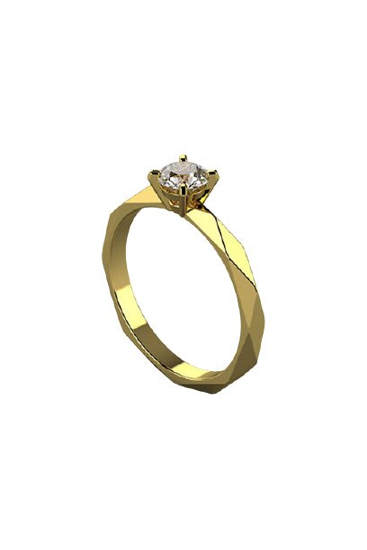 Inel de logodna, Coriolan, aur galben 18K, diamant 0.25 carate H SI, 54.5 mm