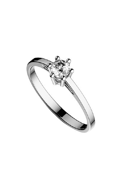Inel de logodna, Coriolan, aur alb 18K, diamant 0.20 carate GVS1, 53 mm