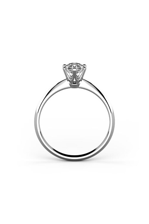 coil Substantial Respectful Inel de logodna, Coriolan, aur alb 18K, diamant 0.50 carate IVS2 GIA, 49 mm  - eMAG.ro