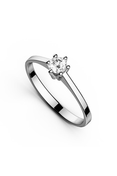 Inel de logodna, Coriolan, aur alb 18K, diamant 0.20 carate GVS1, 53 mm Inel de logodna, Coriolan, aur alb 18K, diamant 0.20 carate GVS1, 53 mm