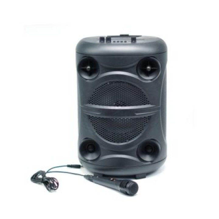 Boxa bluetooth troler cu telecomanda si microfon, 15W, port USB/ FM Radio,HT K3, negru
