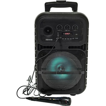 Boxa bluetooth troler cu telecomanda si microfon, 15W, port USB/ FM Radio,ZQS 8109, negru Boxa bluetooth troler cu telecomanda si microfon, 15W, port USB/ FM Radio,ZQS 8109, negru