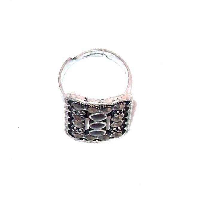 Inel bijuterie dreptunghiular cu marcasite de dama FashionBijoux