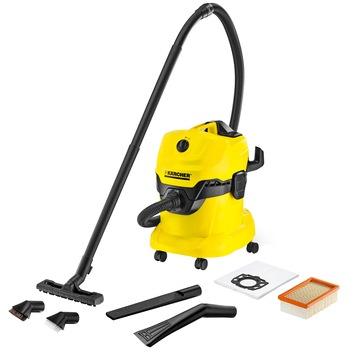 Aspirator multifunctional Karcher WD4 Car Vac, Aspirare umeda si uscata, 1000 W, 20 l, Negru/Galben Aspirator multifunctional Karcher WD4 Car Vac, Aspirare umeda si uscata, 1000 W, 20 l, Negru/Galben