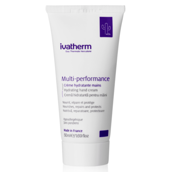 Crema hidratanta pentru maini Multi-performance, Ivatherm, cu apa termala Herculane cu efect hranitor, reparator si protector, 50 ml Crema hidratanta pentru maini Multi-performance, Ivatherm, cu apa termala Herculane cu efect hranitor, reparator si protector, 50 ml