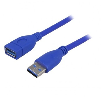 Cablu USB A mufa, USB A soclu, USB 3.0, lungime 1.8m, albastru, AK-USB-10, T145924 Cablu USB A mufa, USB A soclu, USB 3.0, lungime 1.8m, albastru, AK-USB-10, T145924