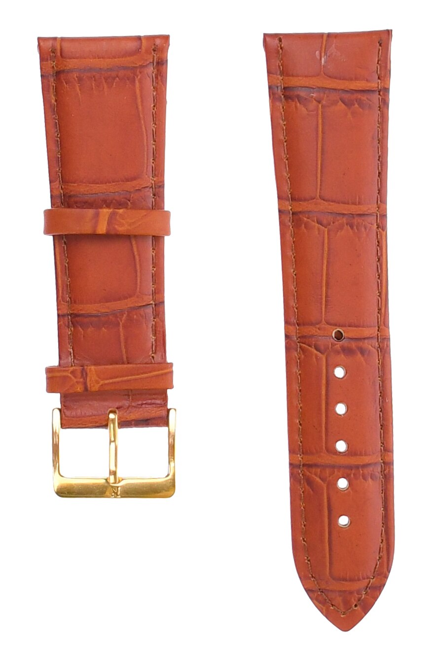 Curea de ceas din piele, 22 mm x 18 cm, crocodil, maro