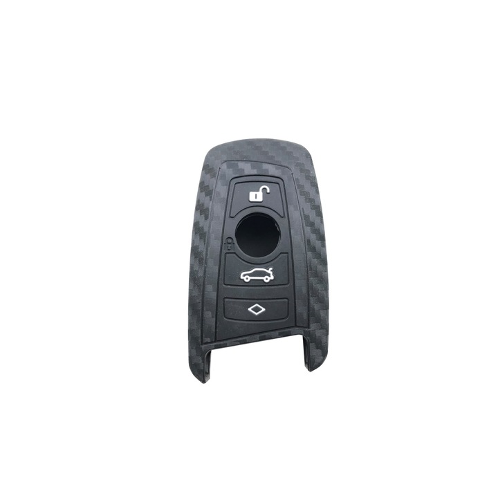 Husa Protectie Silicon Neagra Carbon Cheie BMW F01 F07 F10 F20 F25 F26 F30 F34 F80