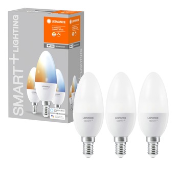 Pachet 3 becuri inteligente LED LEDVANCE SMART WIFI, B60, 5W (40W), 470 lm, dimabil, temperatura lumina reglabila (2700-6500K), compatibil amazon alexa/Google Assistant Pachet 3 becuri inteligente LED LEDVANCE SMART WIFI, B60, 5W (40W), 470 lm, dimabil, temperatura lumina reglabila (2700-6500K), compatibil amazon alexa/Google Assistant