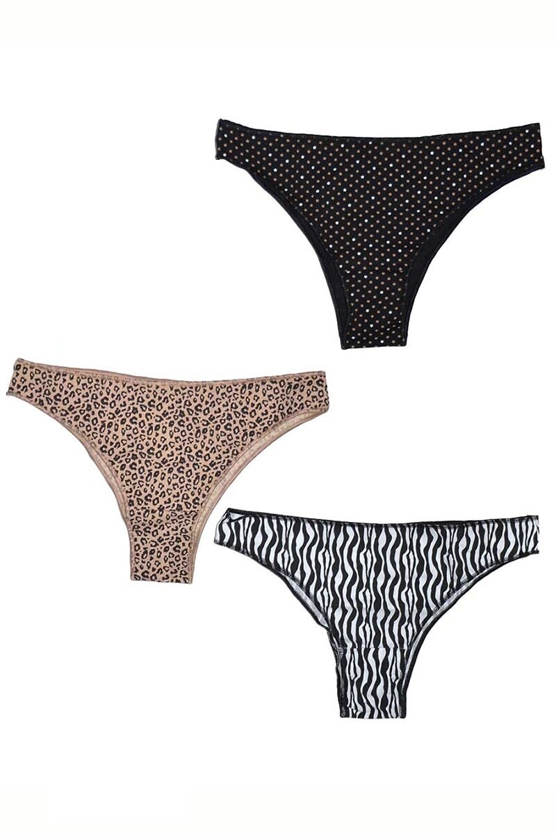 Set chiloti damaCotonella, 3490, 3 perechi, Bumbac, Multicolor