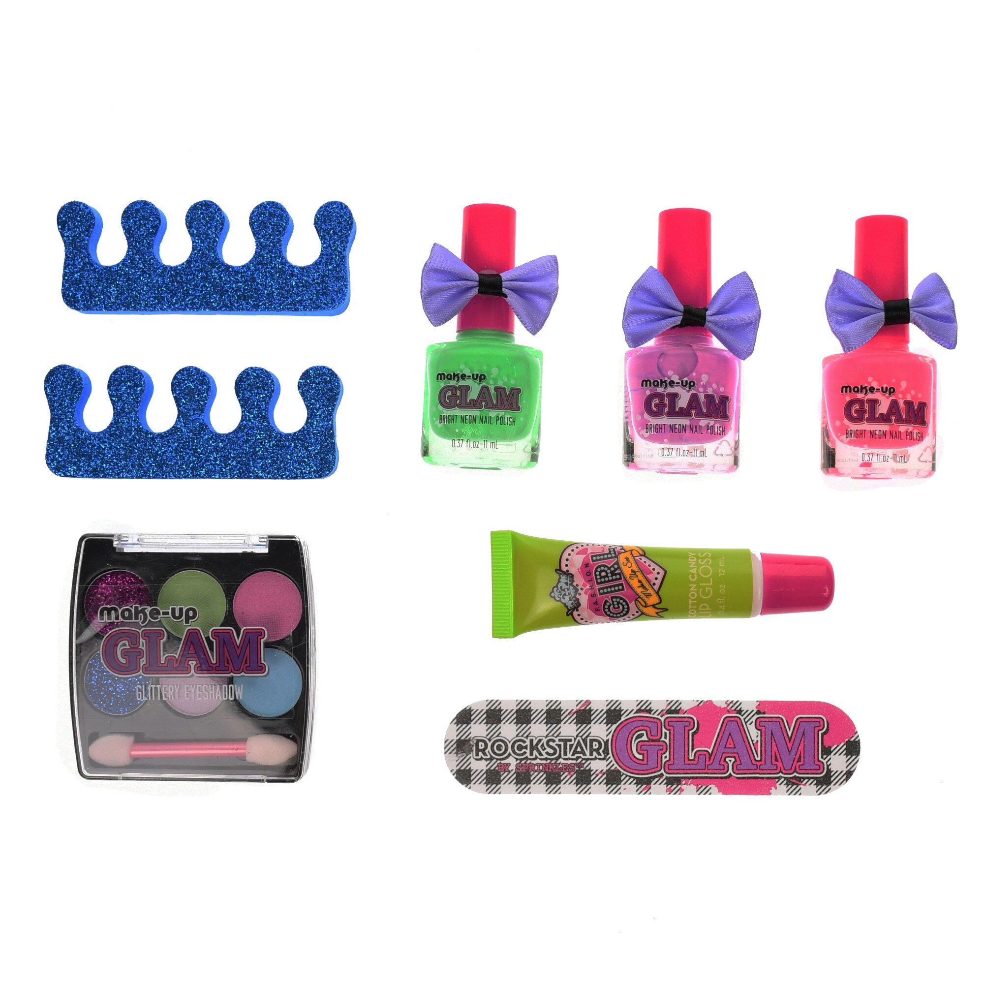 Set pentru decorarea unghiilor de jucarie, sclipici, oja, multicolor - 81027