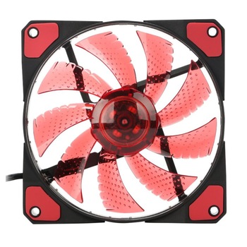 Ventilator PC, Gembird Huracan 100R, 120 x 120 x 25 mm, 15 Led rosii, 3p + 4p, 1100 rpm, 12V Ventilator PC, Gembird Huracan 100R, 120 x 120 x 25 mm, 15 Led rosii, 3p + 4p, 1100 rpm, 12V