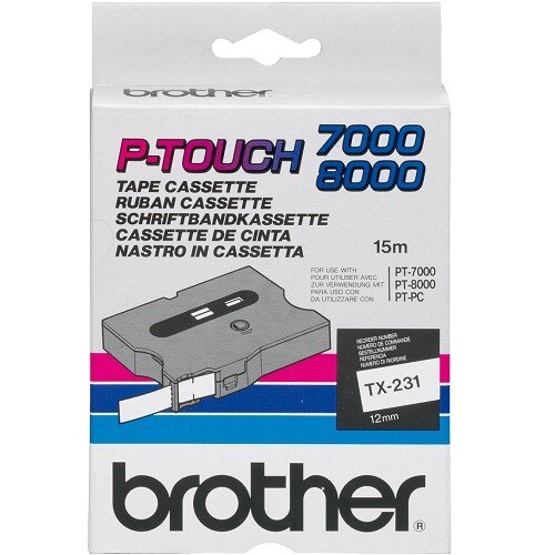 Banda Continua Laminata Etichete Brother TX231 12mm x 15m