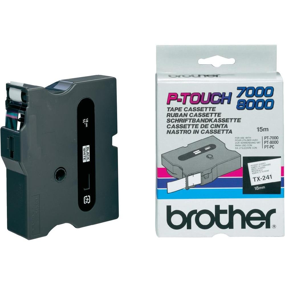 Banda Continua Laminata Etichete Brother TX241 18mm x 15m
