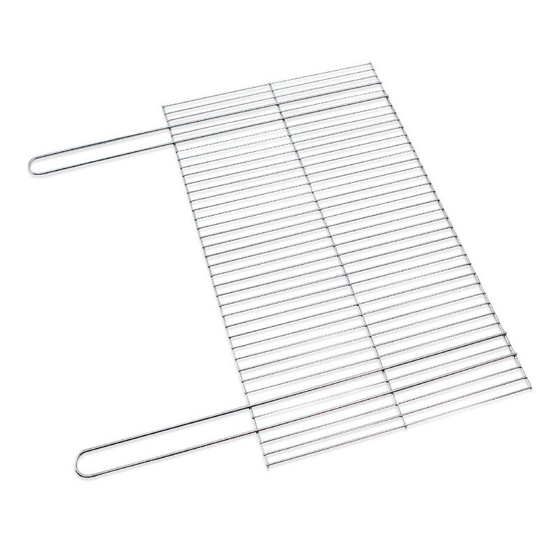 Gratar mobil pentru gradina cu 2 manere din otel , ATS, gri cromat, pentru carbune, gaz, lemne, 67 cm