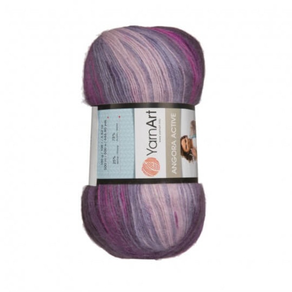 Fir Textil YarnArt Angora Active 847, pentru crosetat si tricotat, acril, multicolor, 500 m