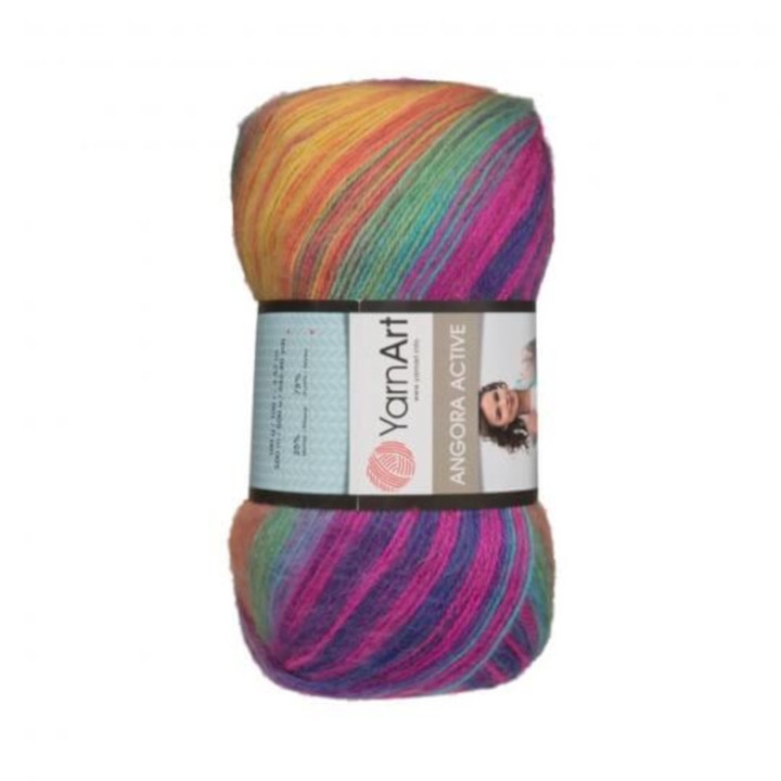 Fir Textil YarnArt Angora Active 850, pentru crosetat si tricotat, acril, multicolor, 500 m