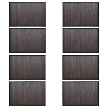 Set de 8 covorase de baie, vidaXL, Bambus, 40 x 50, 17 mm, Maro inchis Set de 8 covorase de baie, vidaXL, Bambus, 40 x 50, 17 mm, Maro inchis