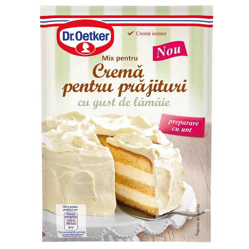 Praf Crema Prajitura cu Lamaie Dr. Oetker, 140 g