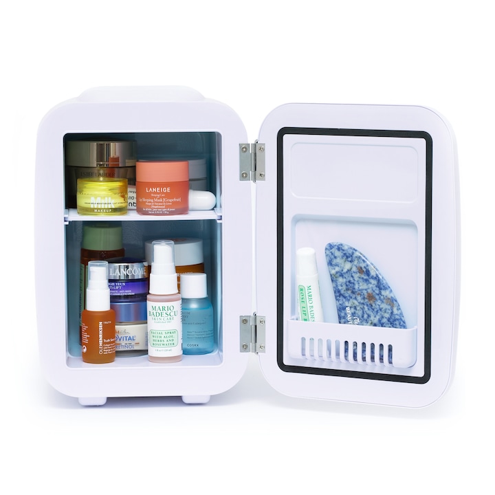 Мини козметичен хладилник Meloni Baby Lily, Двойно отопление/ Охлаждане, 4L