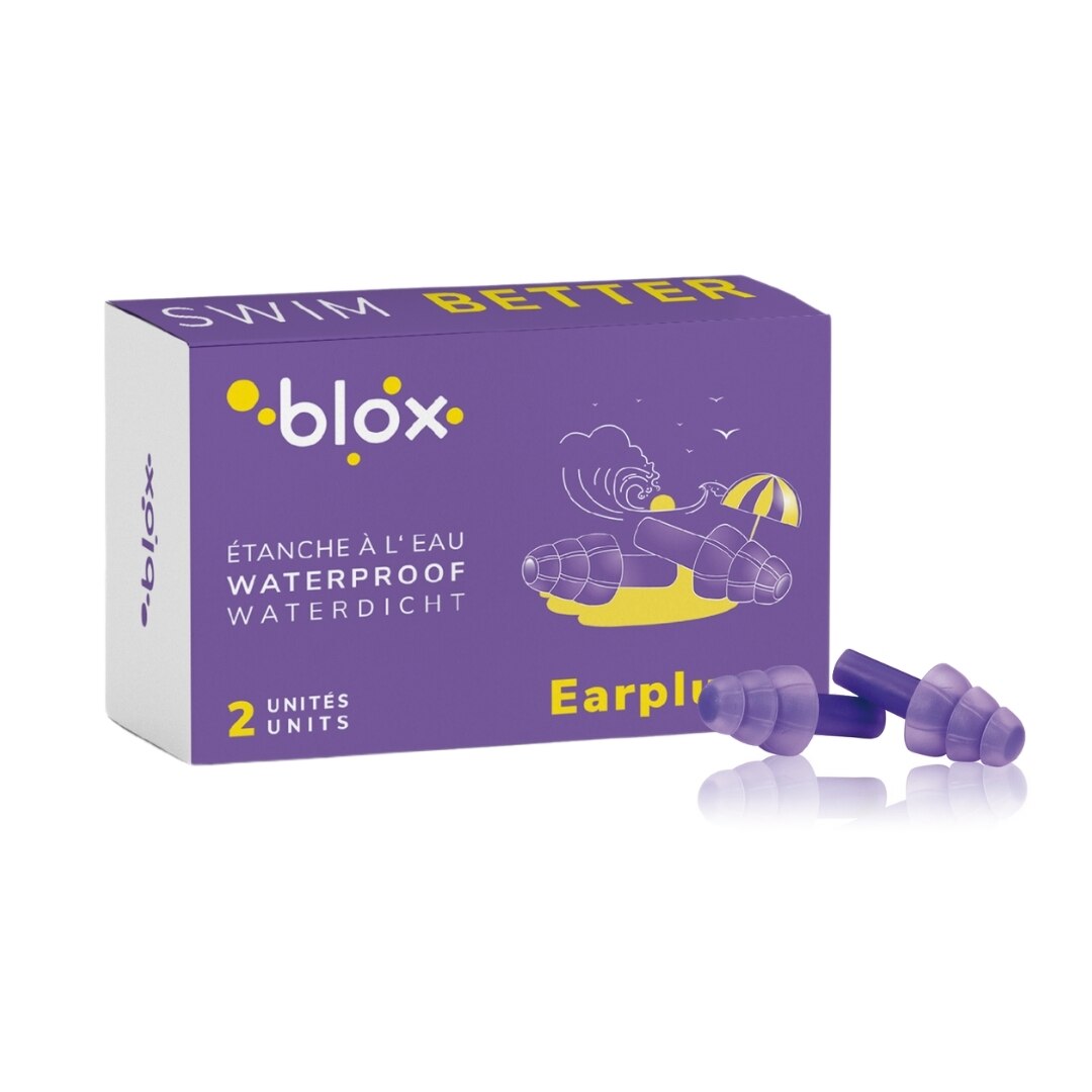 Dopuri de urechi pentru inot Aqua Blox Earplugs, Pentru adulti, Albastru, 1 pereche
