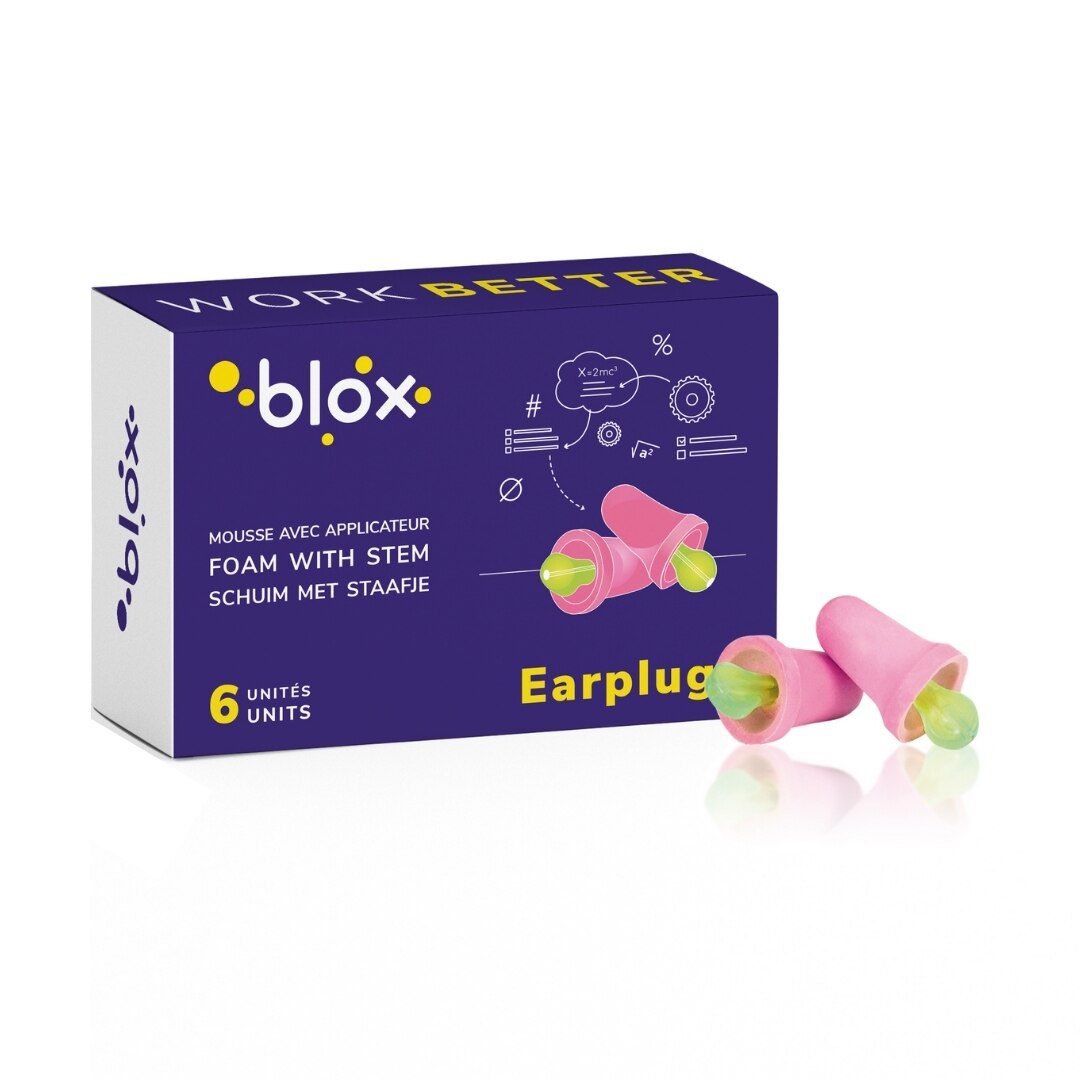 Set 3 perechi de dopuri de urechi pentru studiu Concentration Blox Earplugs, Spuma poliuretanica, Roz
