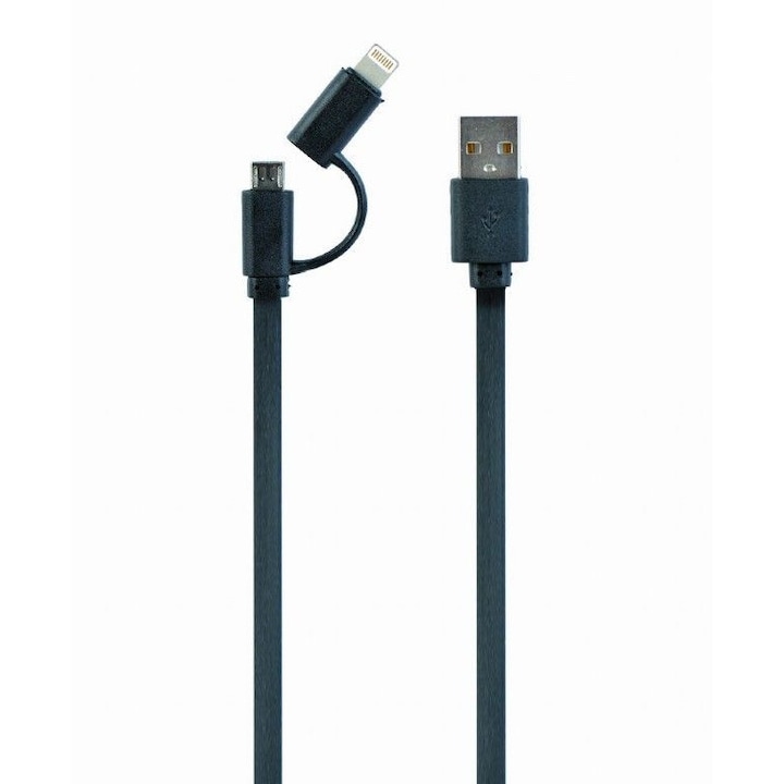 Gembird CC-USB2-AMLM2-1M USB charging combo cable 1m Black