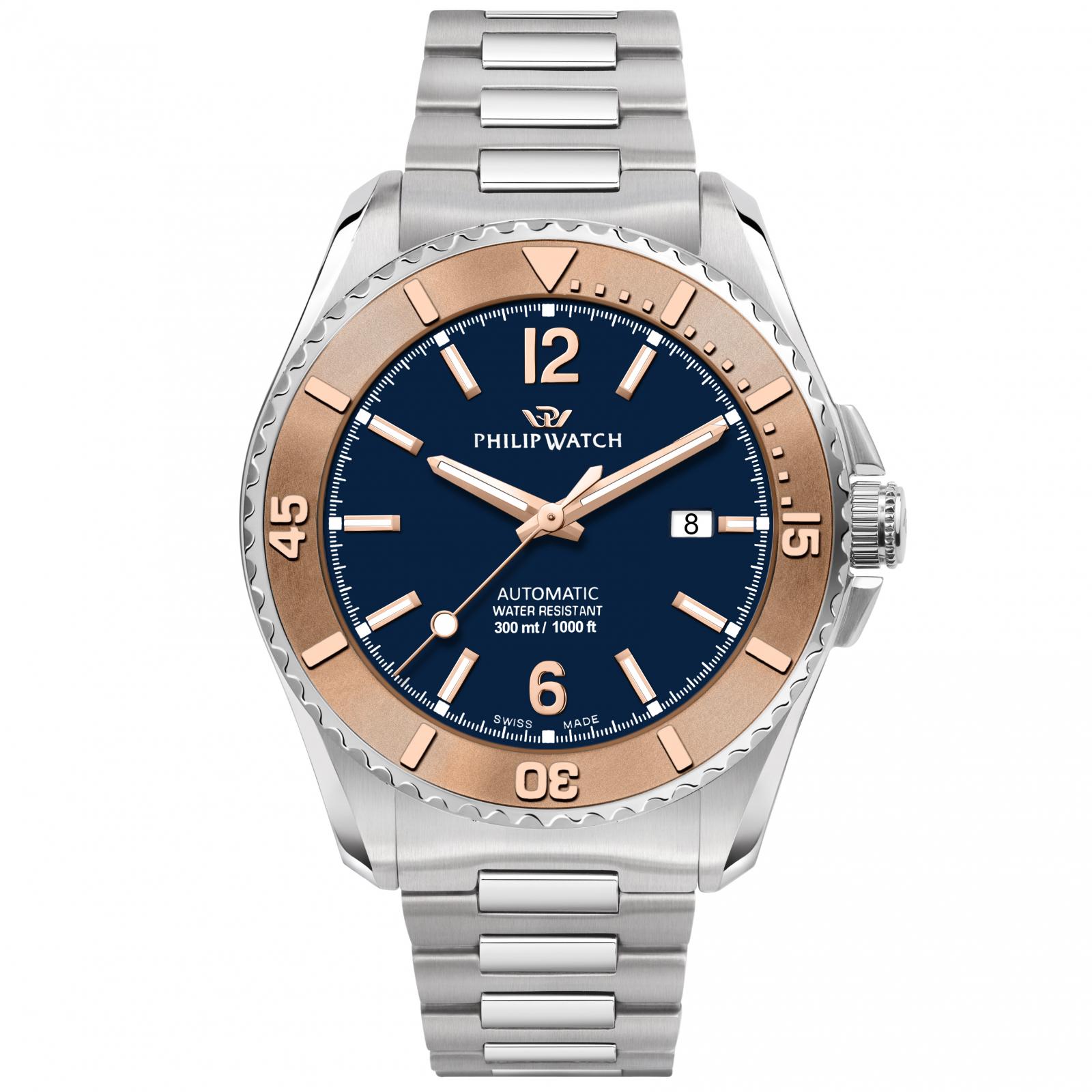 Ceas barbatesc Philip Watch R8223218004 Automatic Argintiu, Rose gold