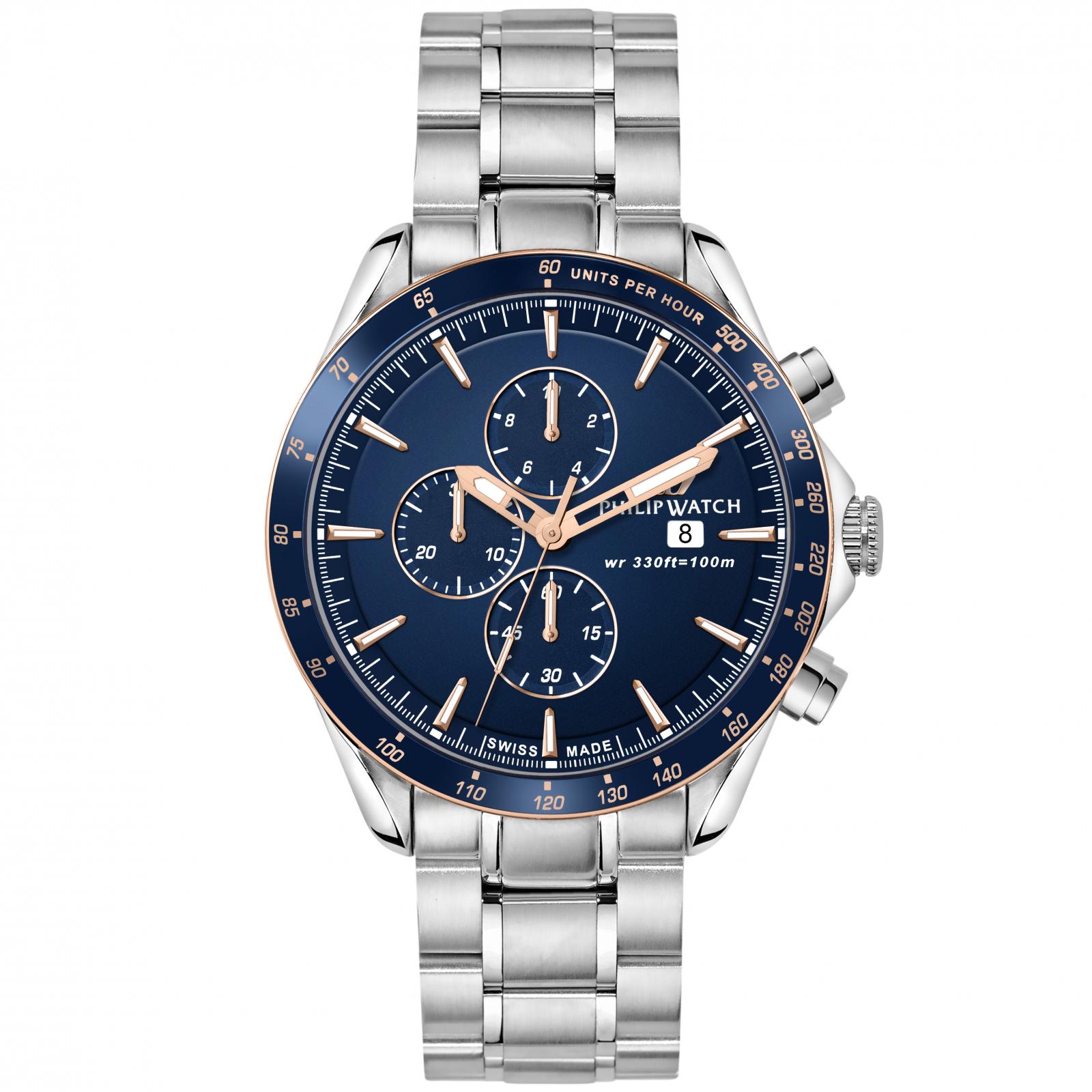 Ceas barbatesc Philip Watch R8273995006 Quartz Argintiu, Rose gold