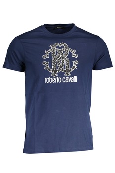 Tricou Barbati, ROBERTO CAVALLI, 9101648, Logo, Albastru, Albastru, 2XL Tricou Barbati, ROBERTO CAVALLI, 9101648, Logo, Albastru, Albastru, 2XL