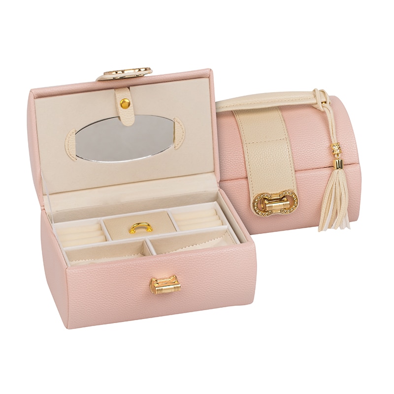 Cutie de bijuterii cu maner, Rossi, 18/14/11cm, roz