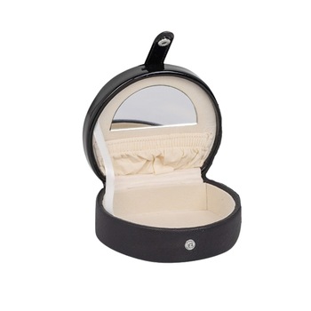 Cutie de bijuterii rotunda cu maner, Rossi, negru Cutie de bijuterii rotunda cu maner, Rossi, negru