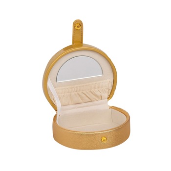 Cutie de bijuterii rotunda cu maner, Rossi, auriu Cutie de bijuterii rotunda cu maner, Rossi, auriu