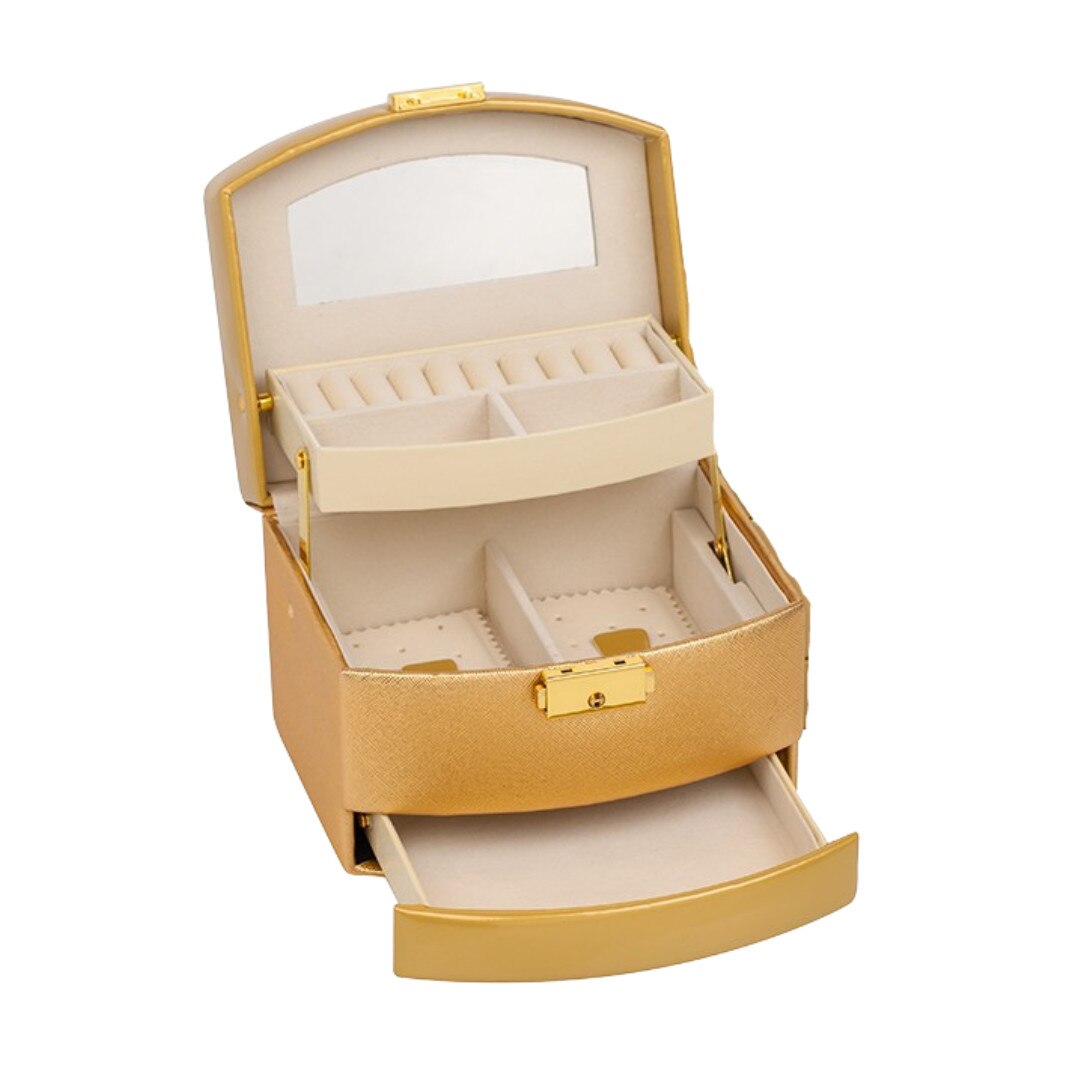 Cutie de bijuterii cu maner, Rossi, auriu